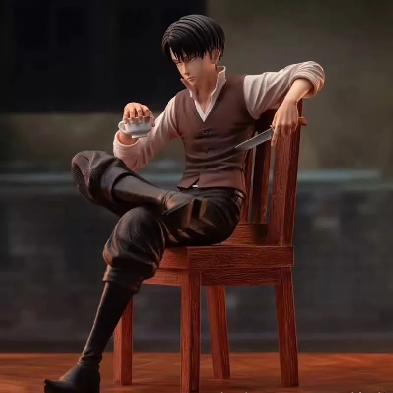 19cm Levi Ackerman Anime Figure Sitting PVC Model - AniLoot AniLoot 19cm Levi Ackerman Anime Figure Sitting PVC Model