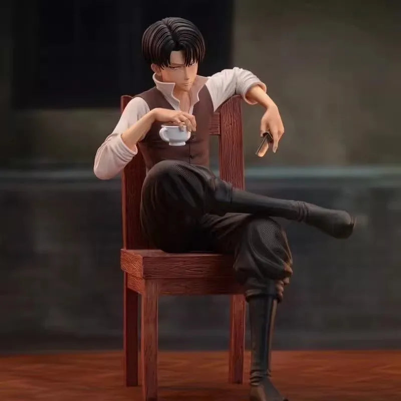 19cm Levi Ackerman Anime Figure Sitting PVC Model - AniLoot AniLoot 19cm Levi Ackerman Anime Figure Sitting PVC Model