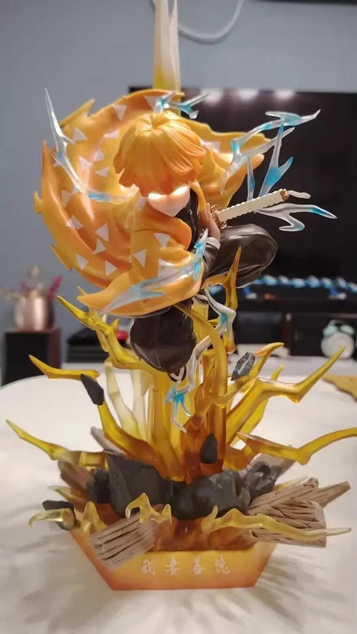 Demon Slayer Agatsuma Zenitsu Figure with LED 35cm